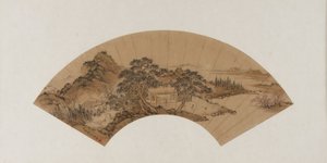 Geleerde die leest in een rieten hut, Qing-dynastie, late 18e-begin 19e eeuw